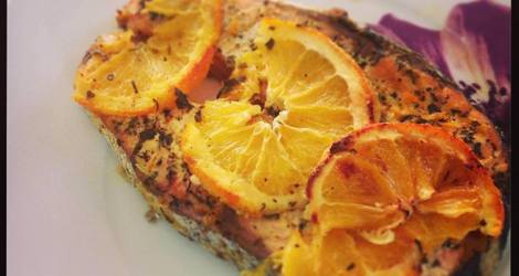 Σολομός με πορτοκάλι και εστραγκόν