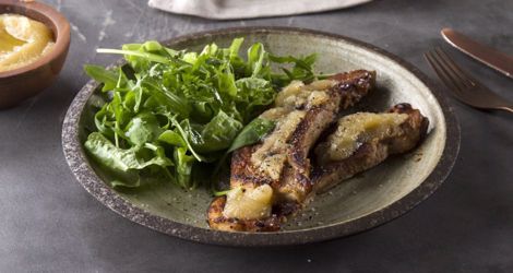 Pancetta with apple sauce