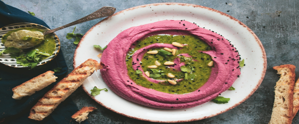 Χούμους με Παντζάρι και Βιολογικό Βούτυρο Κάνναβης