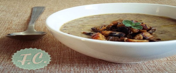 Σούπα Βελουτέ με Φακές και Μανιτάρια