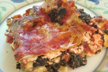 Λαζάνια φούρνου με σπανάκι και τυράκι
