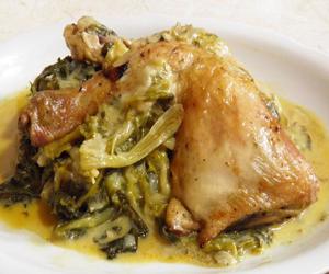 Κοτόπουλο φρικασέ με αντίδια
					