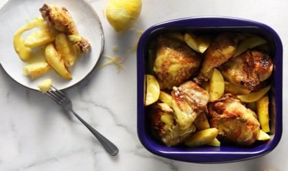 Κοτόπουλο κρασάτο  στη γάστρα 