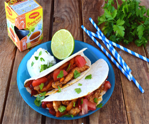 Μεξικάνικες φαχίτας με κοτόπουλο