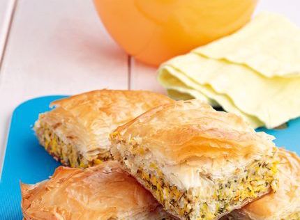 Πίτα με κολοκύθα μαραθόριζα δυόσμο και φέτα