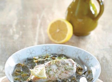 Κοτόπουλο με χόρτα φρικασέ