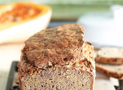 Ψωμί με κολοκύθα αμύγδαλα στέβια και φαγόπυρο