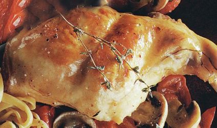 Κουνέλι με μανιτάρια και ντομάτες